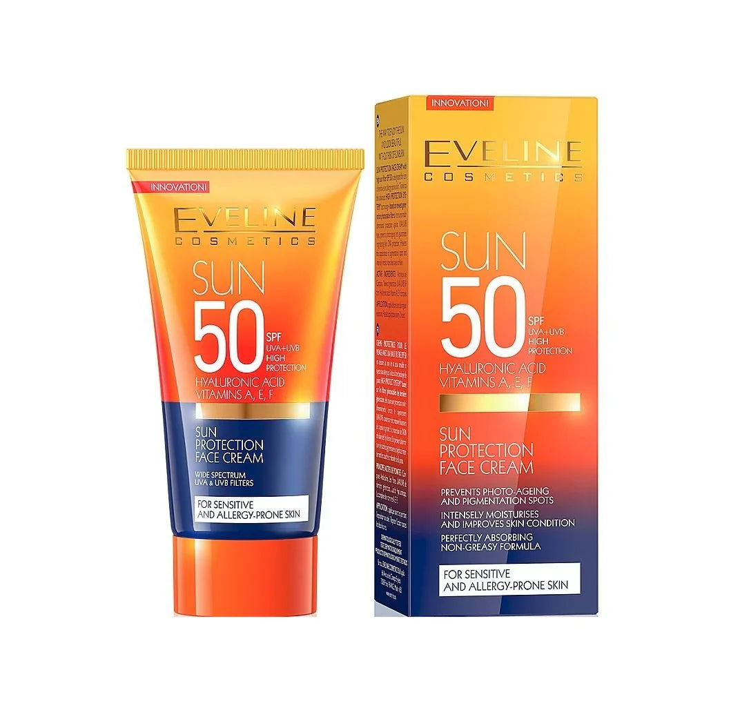 كريم الوجه من إيفلين Eveline Cosmetics بمعامل حماية SPF 50 – واقي شمسي عالي الحماية للاستخدام اليومي